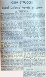 Match Report: Luton Town FC vs Bristol City (27th Oct 1934)