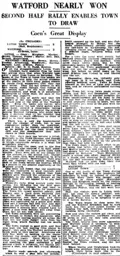Match Report: Luton Town FC vs Watford (10th Nov 1934)