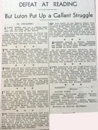 Match Report: Reading vs Luton Town FC (1st Dec 1934)