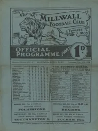 Programme: Millwall vs Luton Town FC (15th Dec 1934)