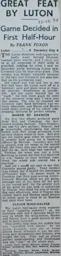 Match Report: Luton Town FC vs Coventry City (22nd Dec 1934)