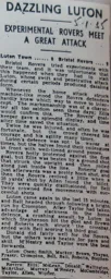 Match Report: Luton Town FC vs Bristol Rovers (5th Jan 1935)