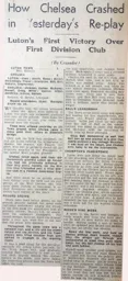 Match Report: Luton Town FC vs Chelsea (16th Jan 1935)