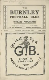 Programme: Burnley vs Luton Town FC (26th Jan 1935)