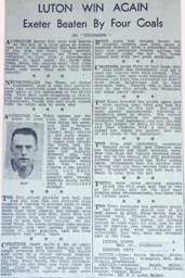 Match Report: Luton Town FC vs Exeter City (2nd Mar 1935)