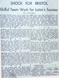 Match Report: Bristol City vs Luton Town FC (9th Mar 1935)