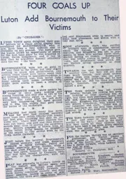 Match Report: Luton Town FC vs Bournemouth (16th Mar 1935)
