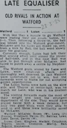 Match Report: Watford vs Luton Town FC (23rd Mar 1935)