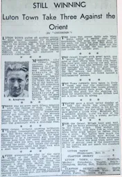 Match Report: Luton Town FC vs Clapton Orient (30th Mar 1935)