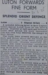 Match Report: Luton Town FC vs Clapton Orient (30th Mar 1935)
