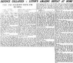 Match Report: Luton Town FC vs Reading (13th Apr 1935)