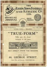 Programme: Luton Town FC vs Reading (13th Apr 1935)