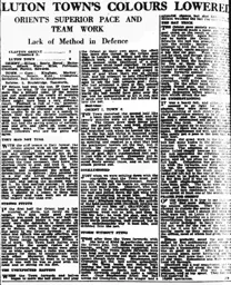 Match Report: Clapton Orient vs Luton Town FC (31st Aug 1935)