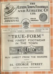 Programme: Luton Town FC vs Southend United (7th Sep 1935)
