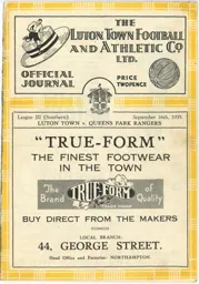 Programme: Luton Town FC vs Queens Park Rangers (16th Sep 1935)