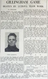 Match Report: Gillingham vs Luton Town FC (12th Oct 1935)