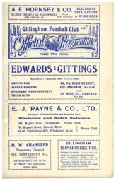 Programme: Gillingham vs Luton Town FC (12th Oct 1935)
