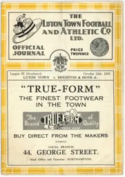 Programme: Luton Town FC vs Brighton & Hove Albion (19th Oct 1935)