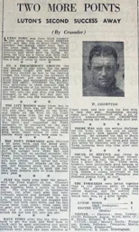 Match Report: Exeter City vs Luton Town FC (26th Oct 1935)