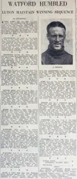Match Report: Watford vs Luton Town FC (9th Nov 1935)