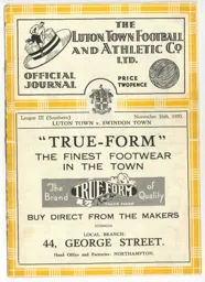Programme: Luton Town FC vs Swindon Town (16th Nov 1935)
