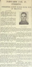 Match Report: Millwall vs Luton Town FC (7th Dec 1935)