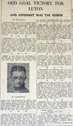 Match Report: Luton Town FC vs Bristol City (14th Dec 1935)