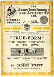 Programme: Luton Town FC vs Bristol City (14th Dec 1935)