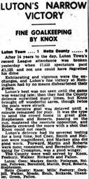 Match Report: Luton Town FC vs Notts County (26th Dec 1935)