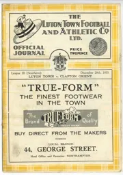 Programme: Luton Town FC vs Clapton Orient (28th Dec 1935)