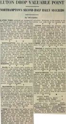 Match Report: Luton Town FC vs Northampton Town (18th Jan 1936)