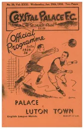 Programme: Crystal Palace vs Luton Town FC (29th Jan 1936)