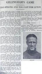 Match Report: Luton Town FC vs Gillingham (15th Feb 1936)