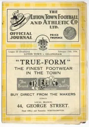 Programme: Luton Town FC vs Gillingham (15th Feb 1936)