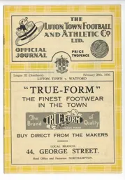 Programme: Luton Town FC vs Watford (29th Feb 1936)