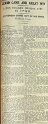 Match Report: Bristol City vs Luton Town FC (7th Mar 1936)