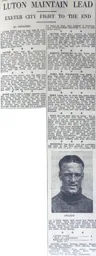 Match Report: Luton Town FC vs Exeter City (14th Mar 1936)