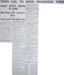 Match Report: Luton Town FC vs Torquay United (25th Mar 1936)