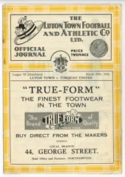 Programme: Luton Town FC vs Torquay United (25th Mar 1936)