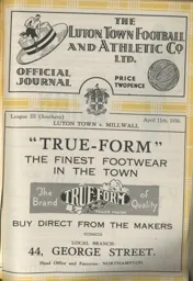 Programme: Luton Town FC vs Millwall (11th Apr 1936)