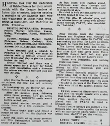 Match Report: Luton Town FC vs Bristol Rovers (13th Apr 1936)