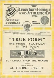 Programme: Luton Town FC vs Bristol Rovers (13th Apr 1936)