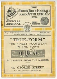 Programme: Luton Town FC vs Coventry City (25th Apr 1936)