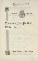 Programme: Coventry City vs Luton Town FC (27th Apr 1936)