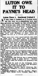 Match Report: Luton Town FC vs Southend United (29th Aug 1936)