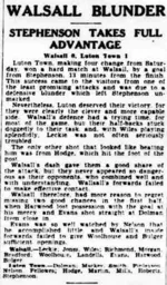 Match Report: Walsall vs Luton Town FC (31st Aug 1936)