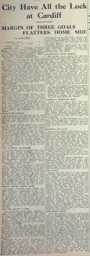 Match Report: Cardiff City vs Luton Town FC (5th Sep 1936)