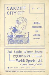 Programme: Cardiff City vs Luton Town FC (5th Sep 1936)