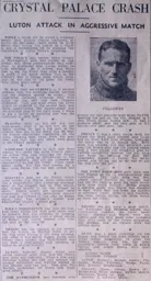 Match Report: Luton Town FC vs Crystal Palace (12th Sep 1936)