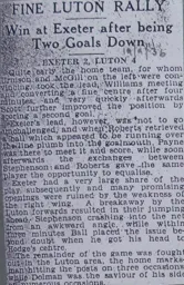 Match Report: Exeter City vs Luton Town FC (19th Sep 1936)